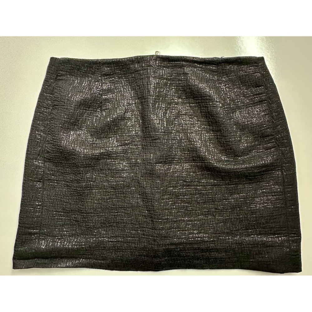 J.Crew Metallic Silk Blend Textured Mini Skirt Charcoal Black Size 4
Zipper